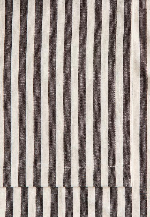 H&M - Linen-blend tablecloth - dark brown/striped