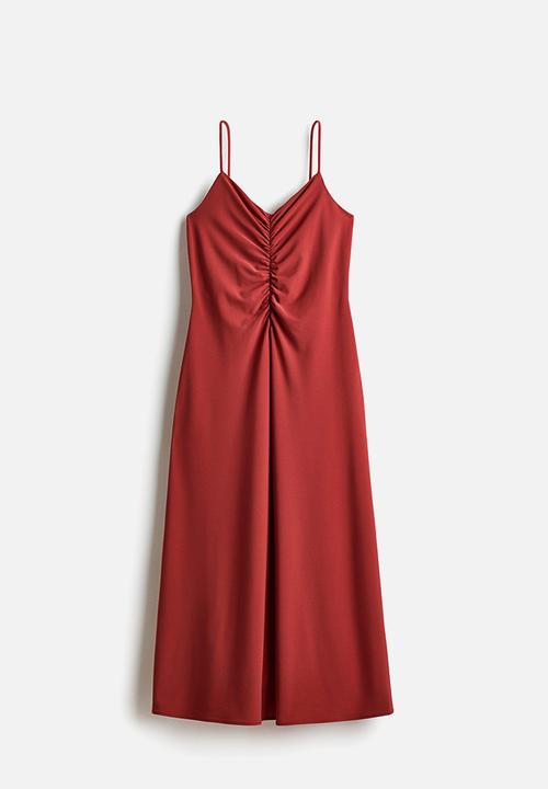 H&M - Gathered strappy dress - rust red