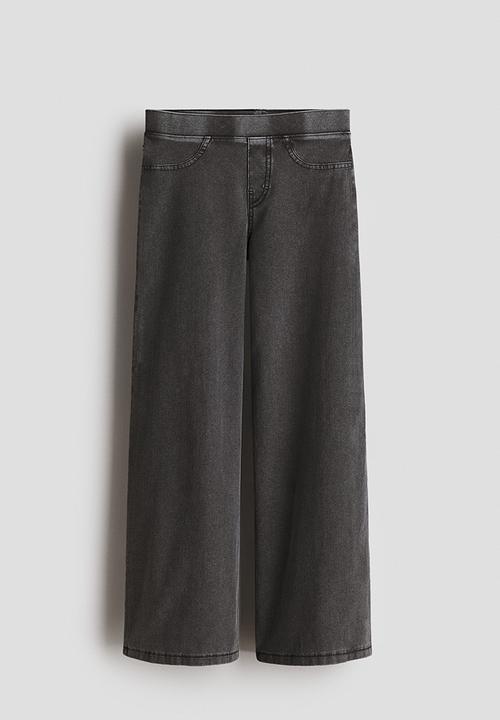 H&M - Denim-look wide trousers - dark denim grey