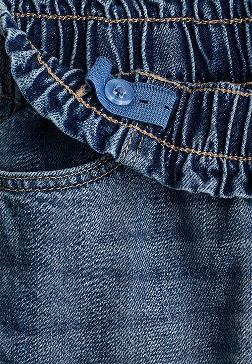H&M - Paper bag denim shorts - denim blue