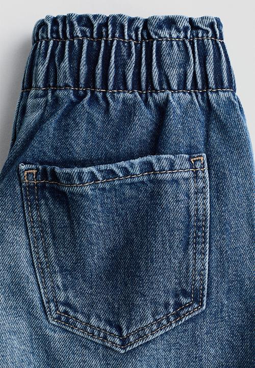 H&M - Paper bag denim shorts - denim blue
