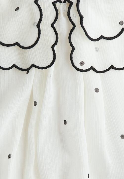 H&M - Chiffon dress - white/polka dot