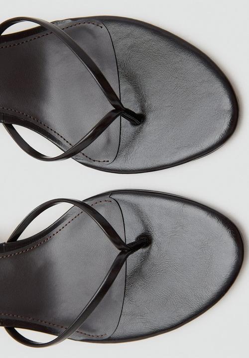 MANGO - Sori open toe ankle strap - dark brown