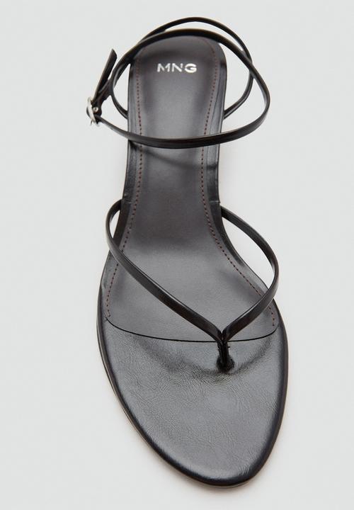 MANGO - Sori open toe ankle strap - dark brown