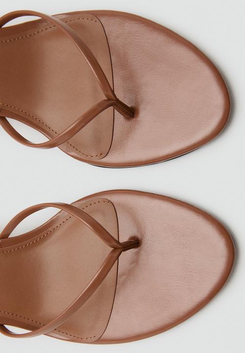 MANGO - Sori open toe ankle strap - medium brown