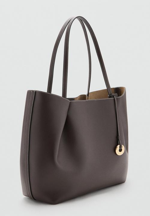 MANGO - Isabel Tote Bag - Dark Brown