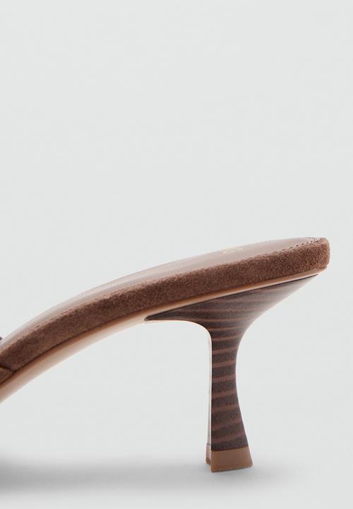 MANGO - Lan open toe mule - dark brown