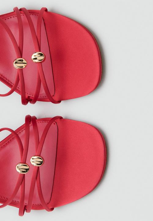 MANGO - Tri open toe mule - red