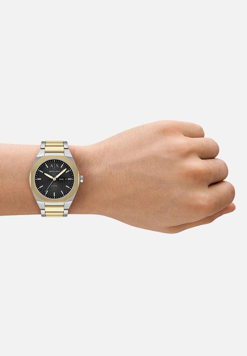 Armani Exchange - Armani Exchange  AX4298 Sync Three-Hand Day-Date  2-Tone Watch - Gold/Silver