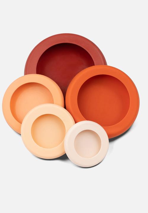 Foodhuggers - Food Huggers Silicone Airtight Food Covers Set of 5 - Terra Cotta