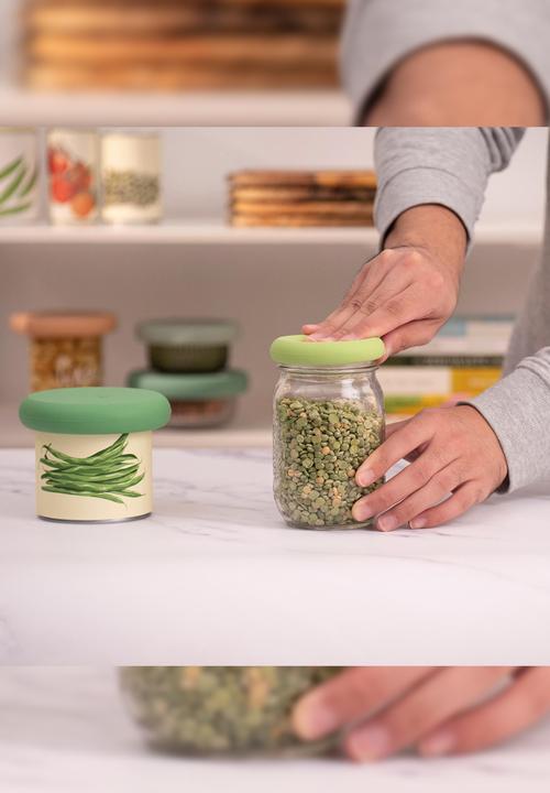 Foodhuggers - Food Huggers Silicone Airtight Food Covers Set of 5 - Sage Green