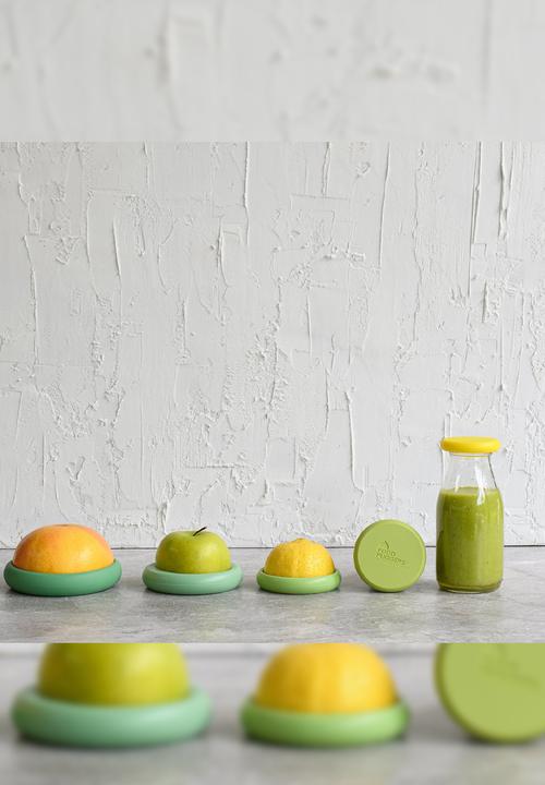 Foodhuggers - Food Huggers Silicone Airtight Food Covers Set of 5 - Sage Green