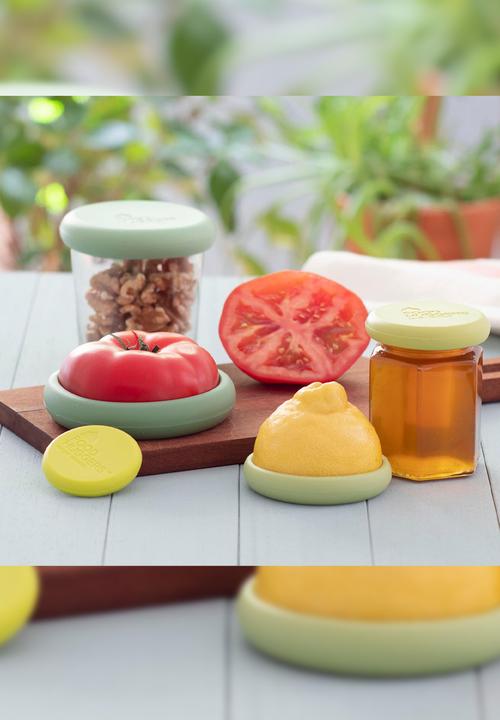 Foodhuggers - Food Huggers Silicone Airtight Food Covers Set of 5 - Sage Green