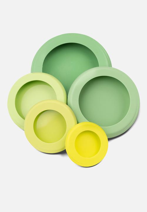 Foodhuggers - Food Huggers Silicone Airtight Food Covers Set of 5 - Sage Green