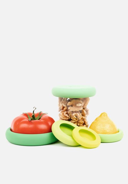 Foodhuggers - Food Huggers Silicone Airtight Food Covers Set of 5 - Sage Green
