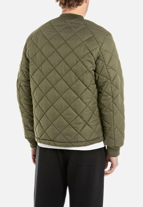 Replay - REGULAR-FIT QUILTED JACKET - MUD GREEN
