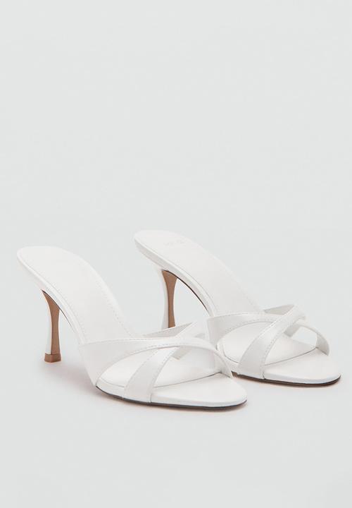 MANGO - Angel1 open toe mule - white