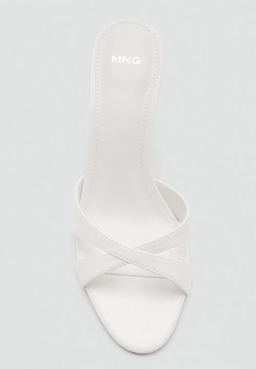 MANGO - Angel1 open toe mule - white