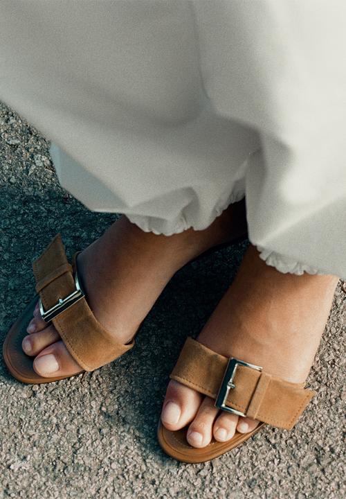 MANGO - Ted open toe mule - light/pastel brown