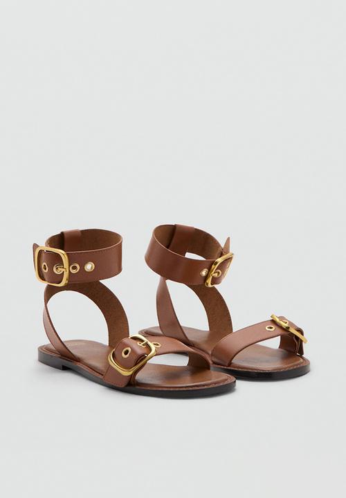 MANGO - Agnes ankle strap - medium brown