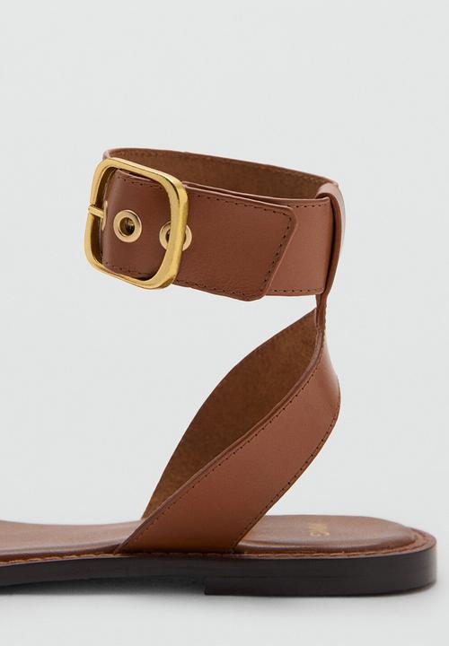 MANGO - Agnes ankle strap - medium brown
