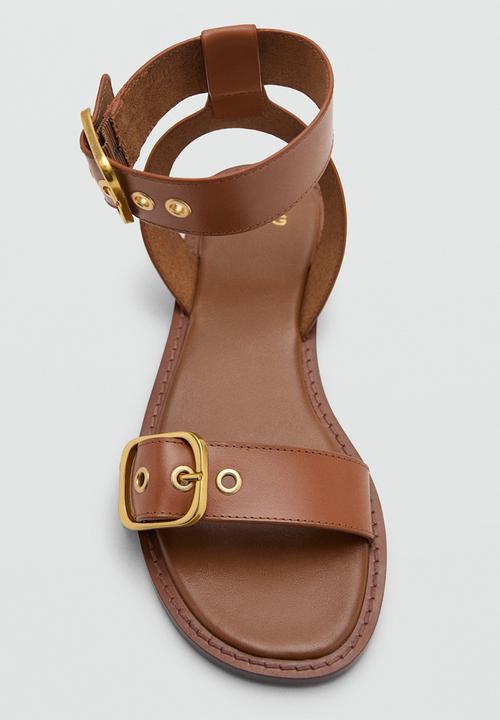 MANGO - Agnes ankle strap - medium brown