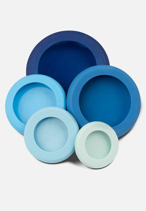 Foodhuggers - Food Huggers Silicone Airtight Food Covers Set of 5 - Ice Blue