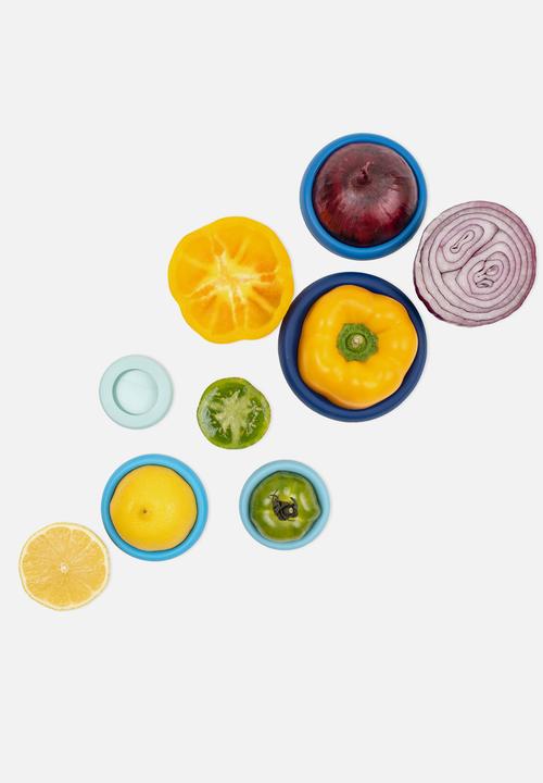 Foodhuggers - Food Huggers Silicone Airtight Food Covers Set of 5 - Ice Blue