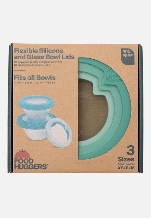 Foodhuggers - Food Huggers Adjustable Silicone and Glass Lids Set of 3 - Gradual Green