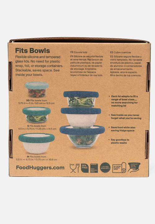 Foodhuggers - Food Huggers Adjustable Silicone and Glass Lids Set of 3 - Gradual Green