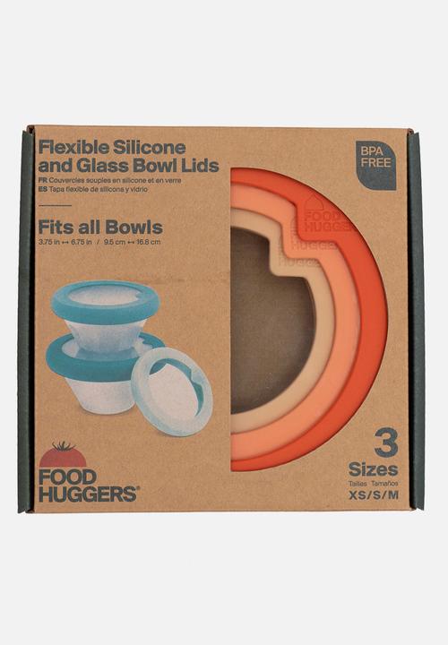 Foodhuggers - Food Huggers Adjustable Silicone and Glass Lids Set of 3 - Terra Cotta