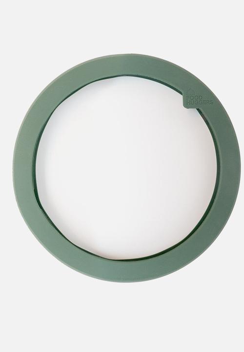 Foodhuggers - Food Huggers Extra Large Adjustable Silicone and Glass Lid 20.9 - 23.5cm - Gradual Green