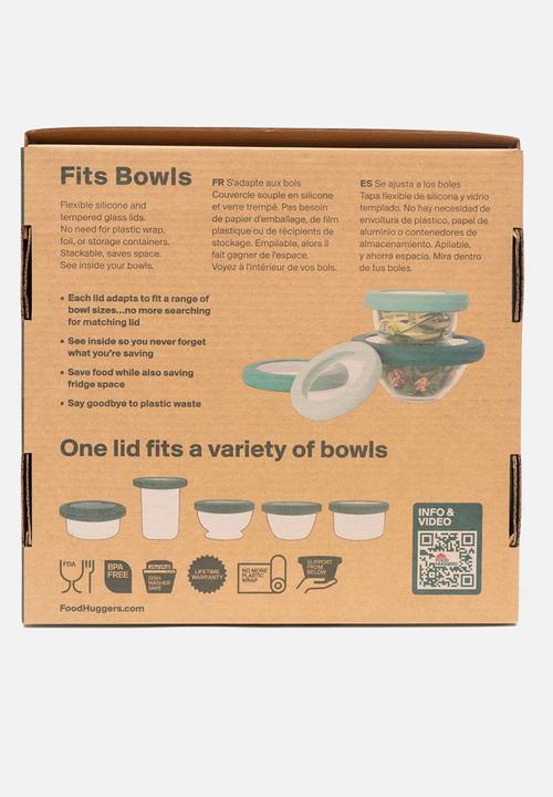 Foodhuggers - Food Huggers Extra Large Adjustable Silicone and Glass Lid 20.9 - 23.5cm - Gradual Green