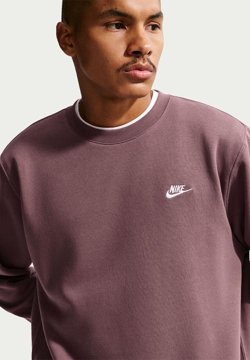 Nike - NSW Club BB Crew Sweatshirt - Brown Crimson