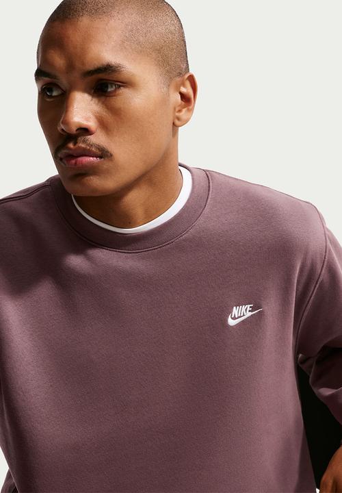 Nike - NSW Club BB Crew Sweatshirt - Brown Crimson