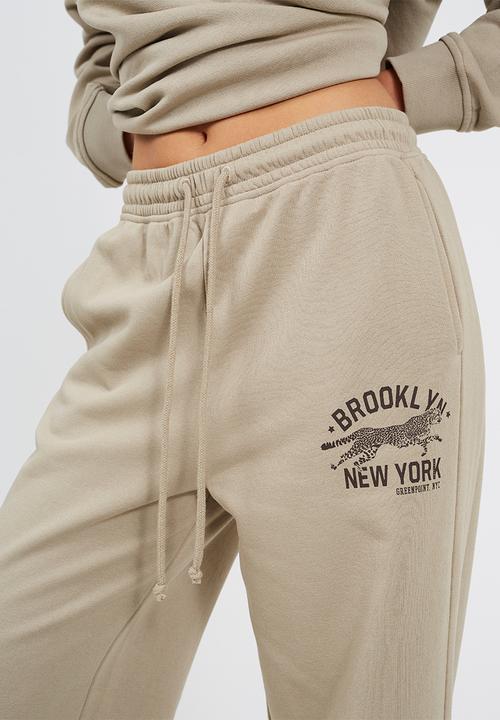 Brave Soul - Ladies Wide Leg Printed Jogger - Crockery
