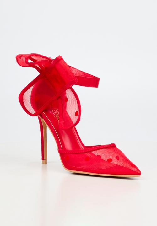 Miss Black - Dott 1 closed toe ankle strap - red