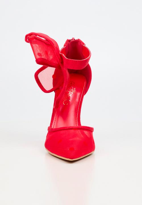 Miss Black - Dott 1 closed toe ankle strap - red
