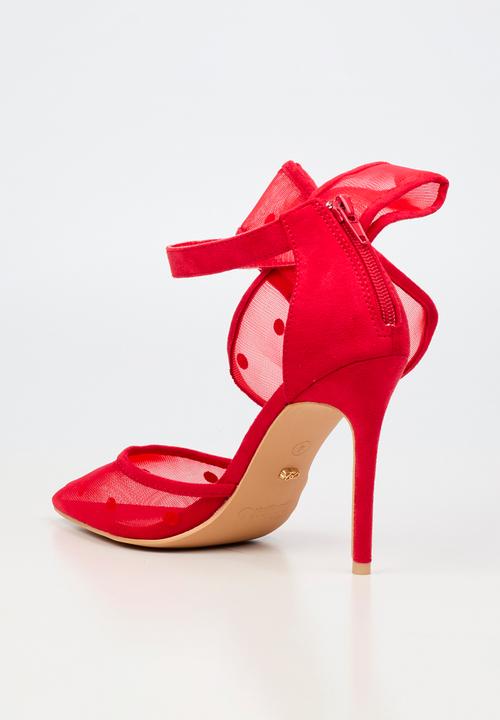 Miss Black - Dott 1 closed toe ankle strap - red