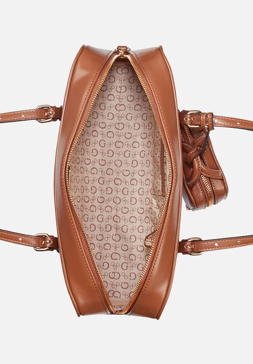 GUESS - Justina Shoulder Satchel Bag- Cognac