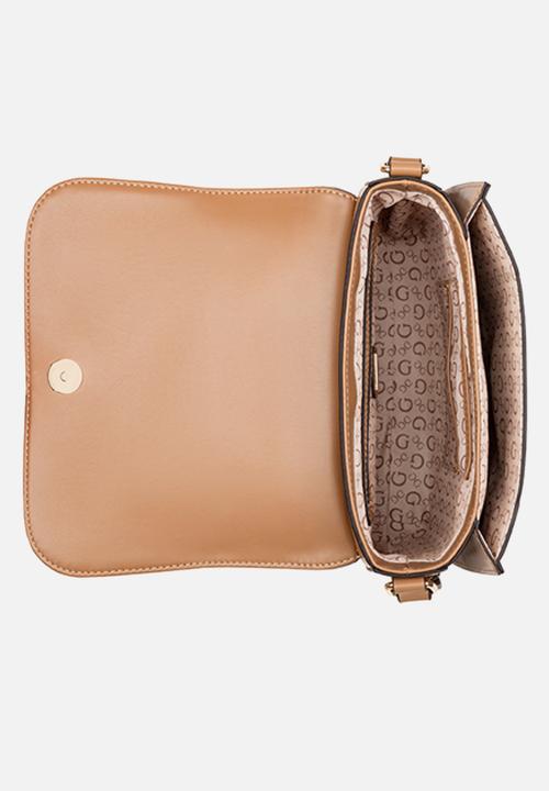 GUESS - Spring Hill Convertable Crossbody Flip Bag- Saddle Tan