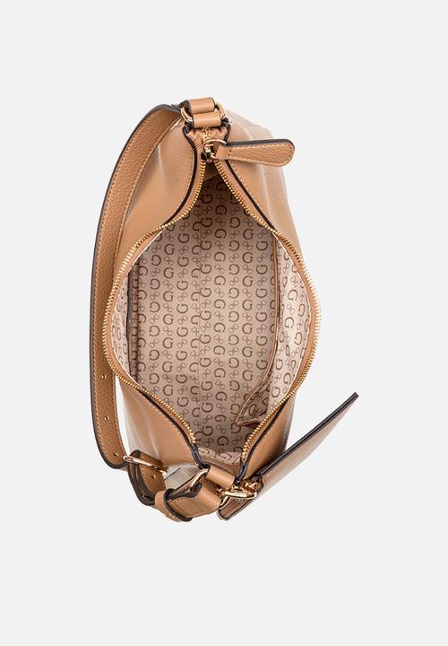 GUESS - Wells Shoulder Satchel Bag- Saddle Tan