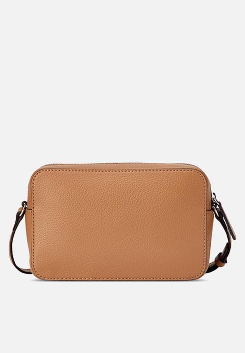 GUESS - Lisa Mini Double Zip Crossbody Bag- Saddle Tan