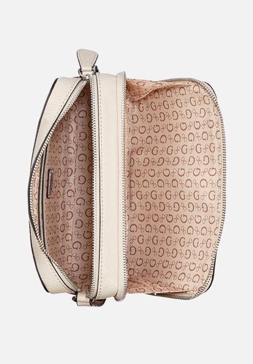 GUESS - Lisa Mini Double Zip Crossbody Bag- Stone