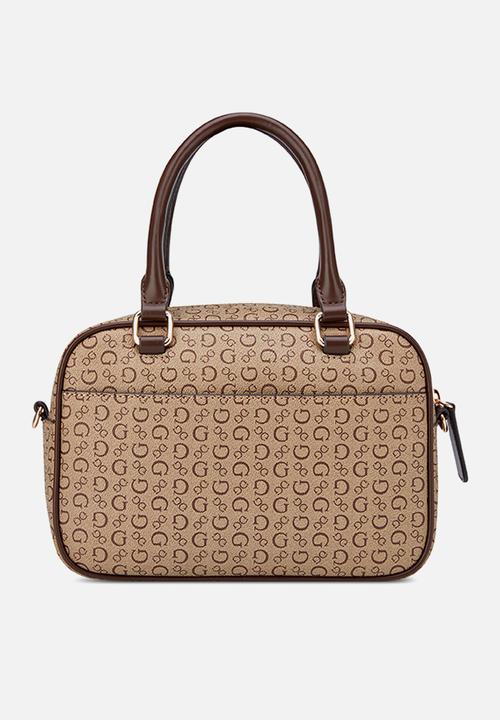 GUESS - Isabella Box Satchel Bag- Walnut