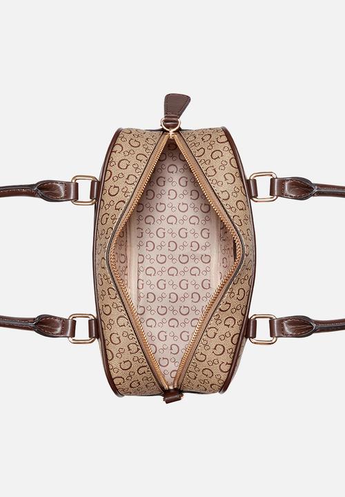 GUESS - Isabella Box Satchel Bag- Walnut