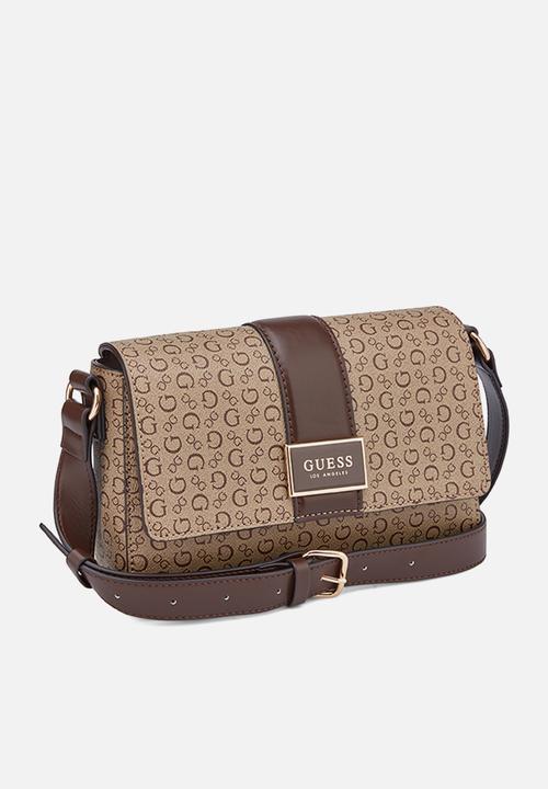 GUESS - Isabella Flap Crossbody Bag- Walnut