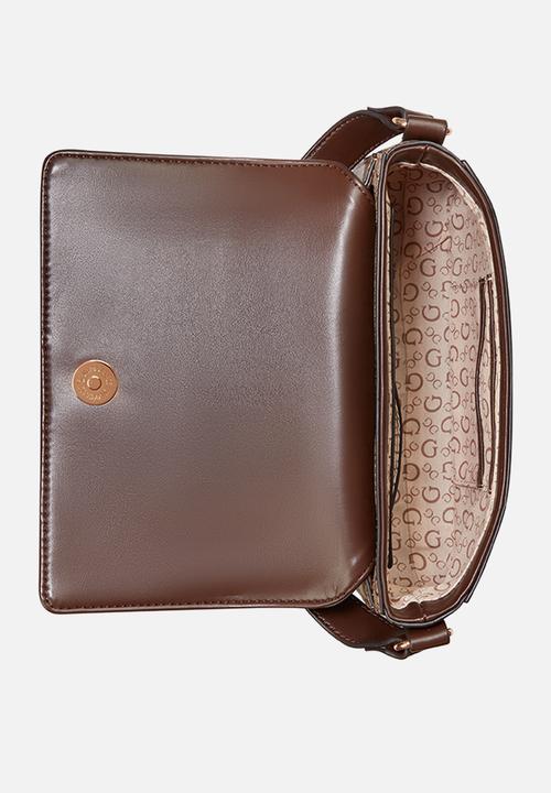 GUESS - Isabella Flap Crossbody Bag- Walnut