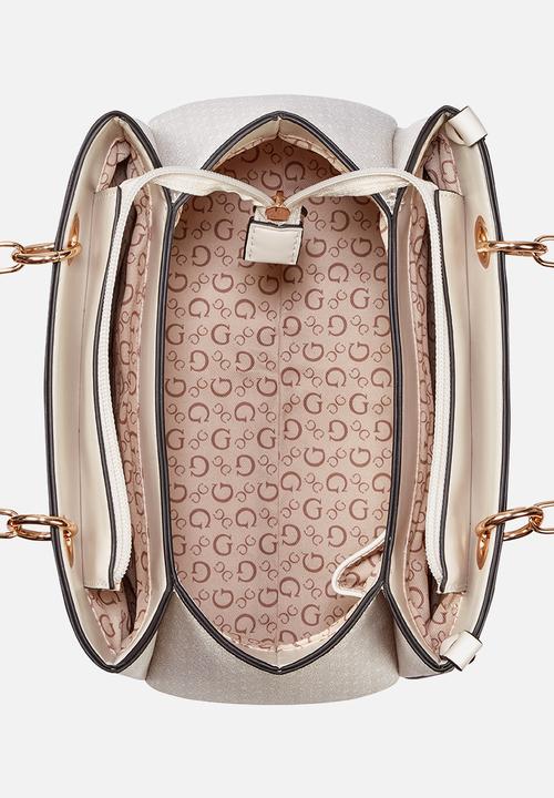 GUESS - Danica Satchel Bag- Stone Grey