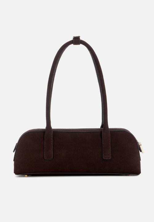 GUESS - Isobel Small Shoulder Satchel Bag- Espresso